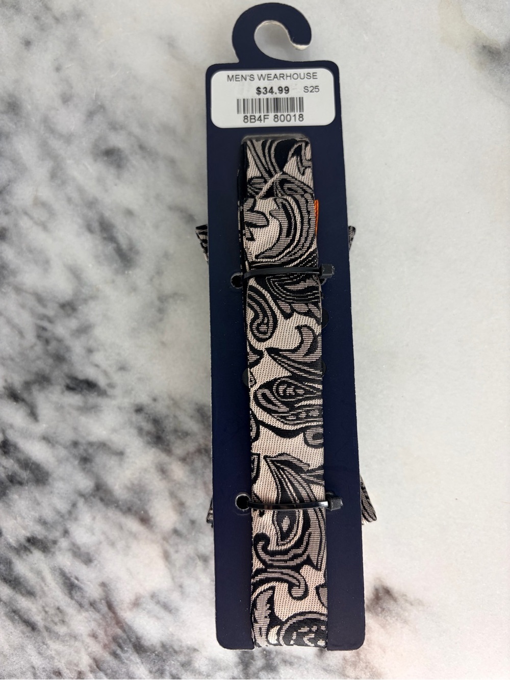 Calvin Klein Black & White Striped Bow Tie and Paisley Bow Tie - Picture 3 of 6